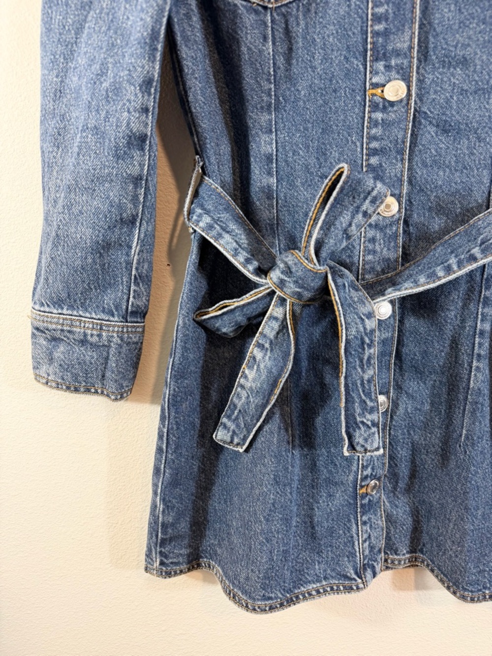 Zara Blue Denim Long Sleeve Shirt Dress - Picture 3 of 8